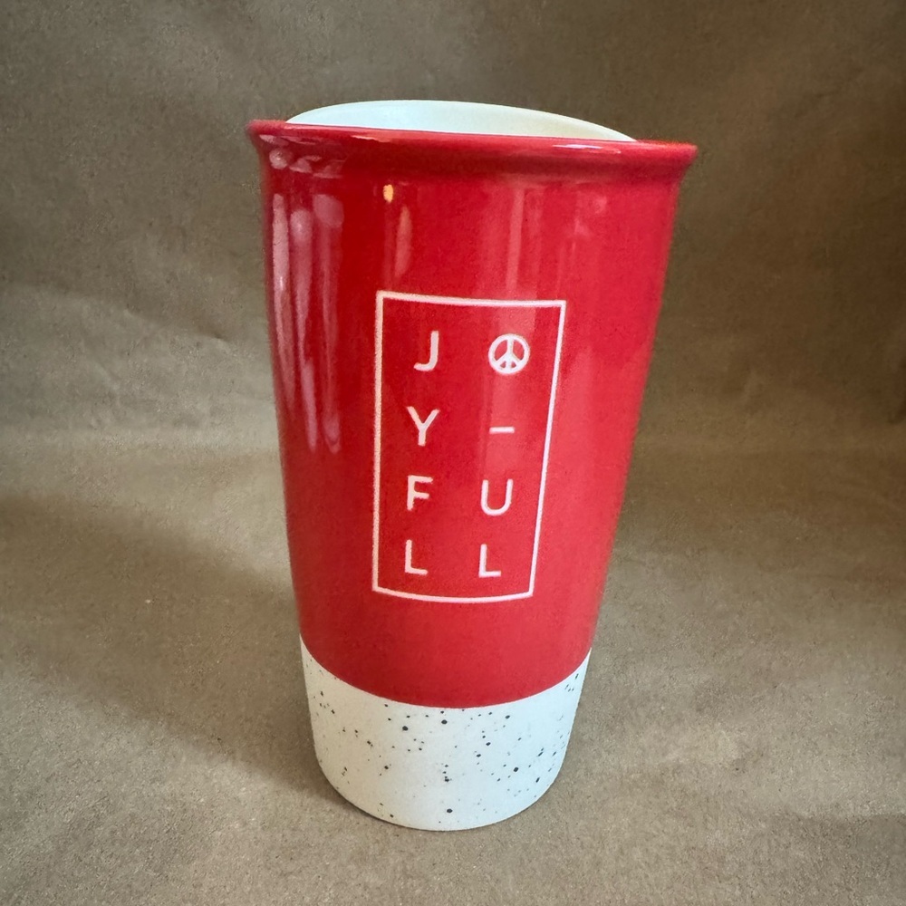 Starbucks Joyful Ceramic Holiday Travel Mug. 12oz/355ml